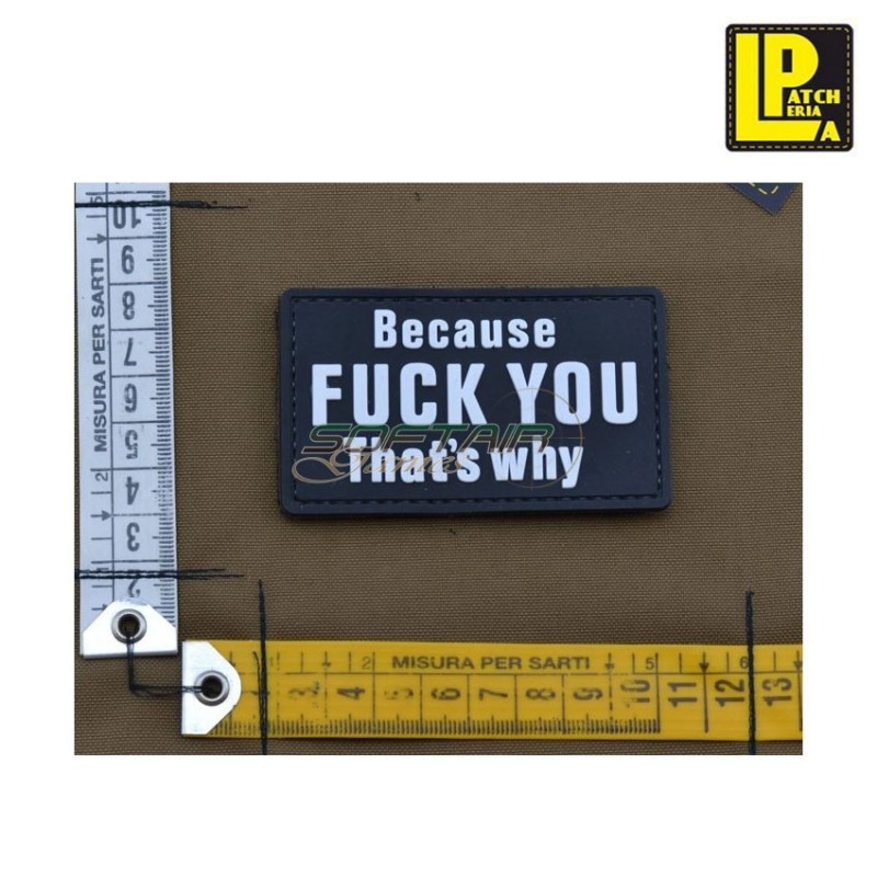 Military morale patch pvc because fuck you black patcheria (lp-ppvc166) Military morale patch pvc because fuck you black patcheria (lp-ppvc166)
