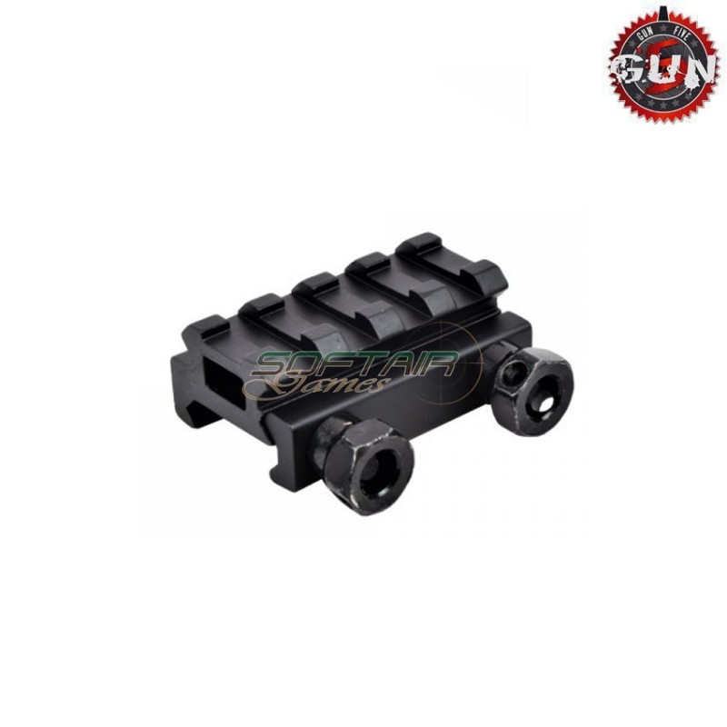 Rialzo 4 slots 1/2 pollice black per slitte 20mm gun five (gf-rt4l)