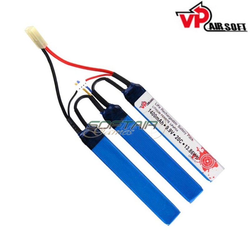 Life battery mini tamiya 9.9v x 1400mah 20c cqb type vp airsoft (vpa-365331)