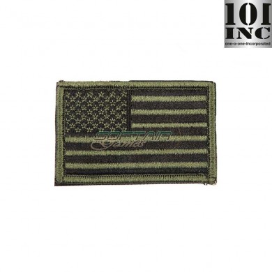 Embroidered patch usa flag olive drab 101 Inc (inc-1047)