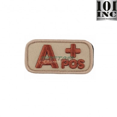 Embroidered patch blood type a+ desert 101 Inc (inc-8107)
