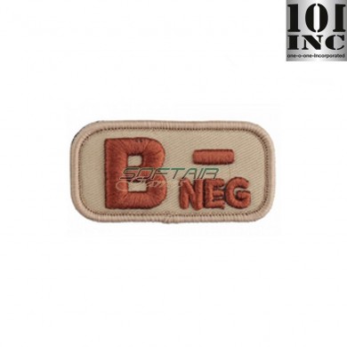 Embroidered patch blood type b- desert 101 Inc (inc-8108)
