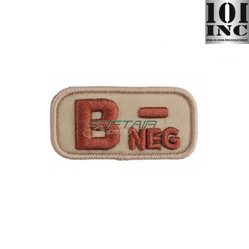 Patch ricamata gruppo sanguigno b- desert 101 Inc (inc-8108)