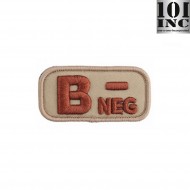 Embroidered patch blood type b- desert 101 Inc (inc-8108)