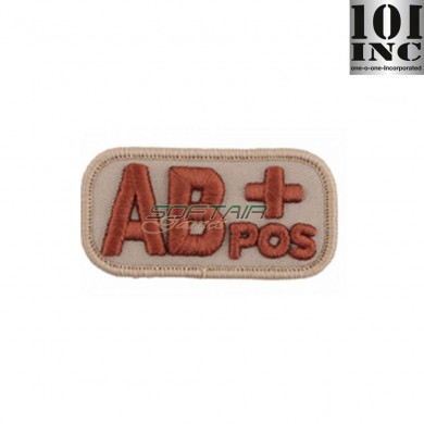 Embroidered patch blood type ab+ desert 101 Inc (inc-8109)
