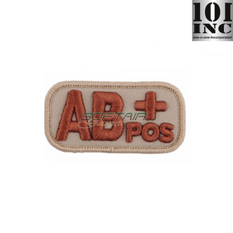Embroidered patch blood type ab+ desert 101 Inc (inc-8109)