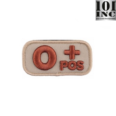 Embroidered patch blood type 0+ desert 101 Inc (inc-8110)