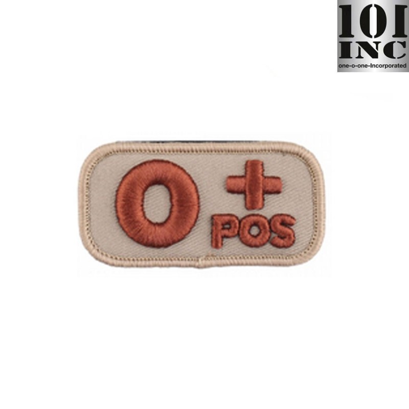 Patch ricamata gruppo sanguigno 0+ desert 101 Inc (inc-8110)
