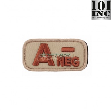 Embroidered patch blood type a- desert 101 Inc (inc-8111)