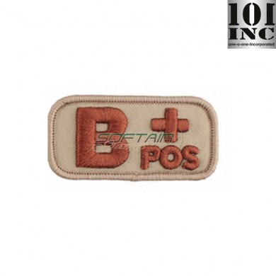 Embroidered patch blood type b+ desert 101 Inc (inc-8112)