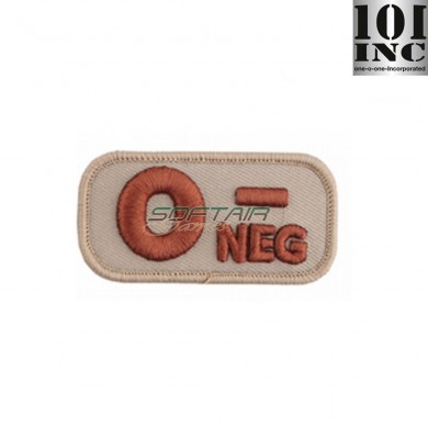 Embroidered patch blood type 0- desert 101 Inc (inc-8114)