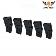 Set 5 mid-caps magazines 220bb juliett black for m4 series amo-tech® (amt-mc-juliett-bk-5)