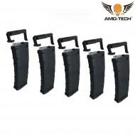 Set 5 caricatori maggiorati flash 380bb hotel c/cover black per serie m4 amo-tech® (amt-hcfc-hotel-bk-5)