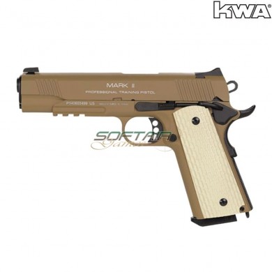 Pistola a gas blowback m1911 mkii ptp ns2 tan kwa (kwa-110954)