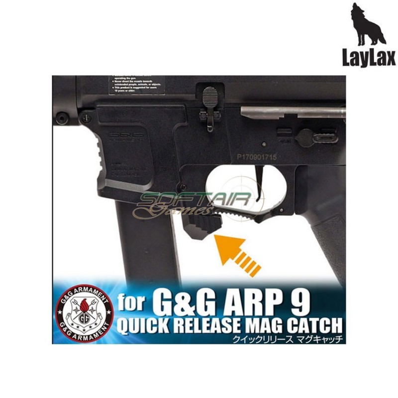 Sgancio caricatore maggiorato per fucile elettrico g&g arp9 laylax (la-165602)