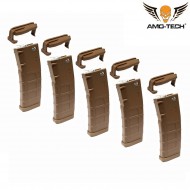 Set 5 caricatori monofilari 150bb hotel c/cover dark earth per serie m4 amo-tech® (amt-mcc-hotel-de-5)