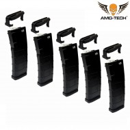 Set 5 hi-caps magazines 330bb hotel w/cover black for m4 series amo-tech® (amt-hcc-hotel-bk-5)