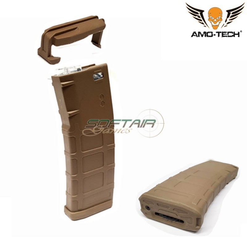 Caricatore maggiorato 330bb hotel c/cover dark earth per serie m4 amo-tech® (amt-hcc-hotel-de)