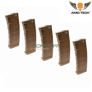 Set 5 hi-caps magazines 330bb hotel dark earth for m4 series amo-tech® (amt-hc-hotel-de-5)