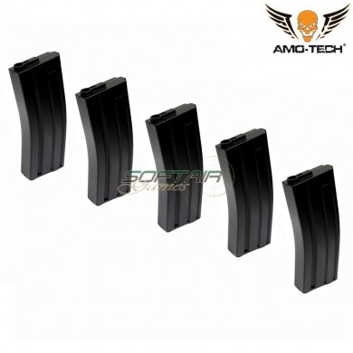 Set 5 caricatori monofilari 140bb india black per serie m4 amo-tech® (amt-mc-india-bk-5)