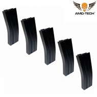 Set 5 mid-caps magazines 90bb stanag mike black for m4 sre next gen. series amo-tech® (amt-mc-mike-bk-5)