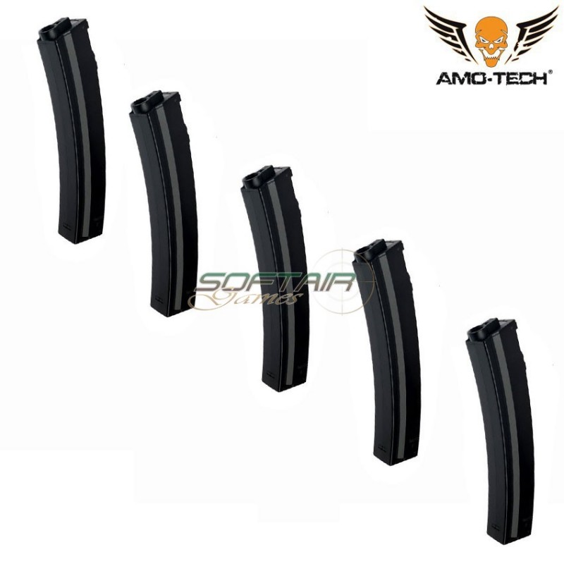 Set 5 mid-caps magazines 100bb november black for mp5 series amo-tech® (amt-mc-nov-bk-5)