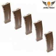Set 5 mid-caps magazines 150bb alfa w/dummy bullets dark earth for m4 series amo-tech® (amt-mc-alfa-de-5)
