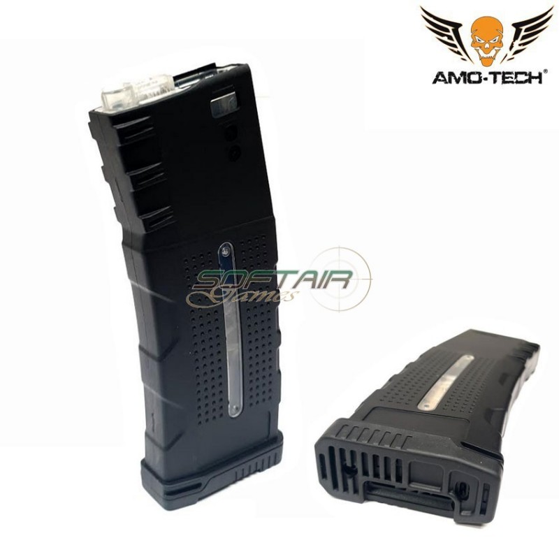 Set 5 caricatori maggiorati 370bb alfa black per serie m4 amo-tech® (amt-hc-alfa-bk-5)