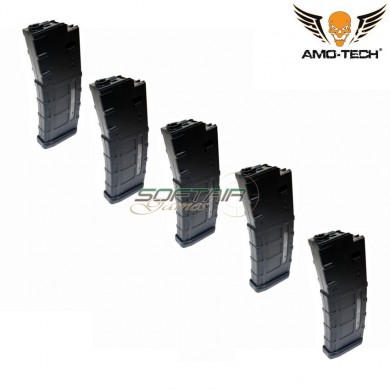 Set 5 hi-caps magazines 380bb papa black for m4 sre next gen. series amo-tech® (amt-hc-papa-bk-5)