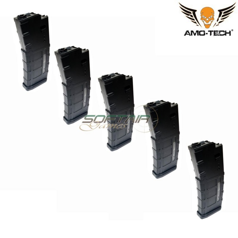 Set 5 hi-caps magazines 380bb papa black for m4 sre next gen. series amo-tech® (amt-hc-papa-bk-5)