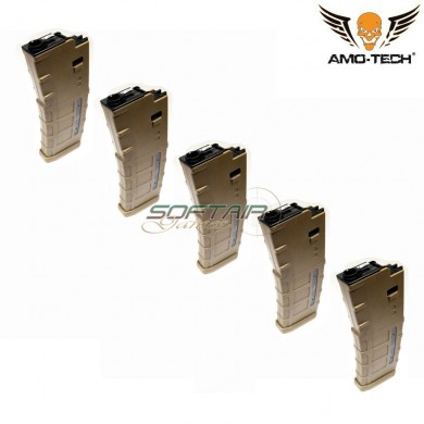 Set 5 hi-caps magazines 380bb papa dark earth for m4 sre next gen. series amo-tech® (amt-hc-papa-de-5)