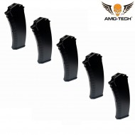 Set 5 hi-caps magazines 480bb quebec black for series ak sre next gen. amo-tech® (amt-hc-quebec-bk-5)