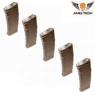 Set 5 hi-caps magazines 370bb gen.3 oscar dark earth for series m4 amo-tech® (amt-hc-oscar-de-5)
