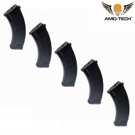 Set 5 caricatori monofilari 200bb sierra black per serie ak amo-tech® (amt-mc-sierra-bk-5)