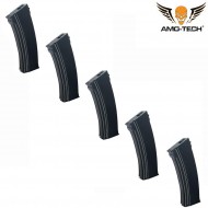 Set 5 caricatori monofilari 150bb uniform black per serie ak74 amo-tech® (amt-mc-uniform-bk-5)