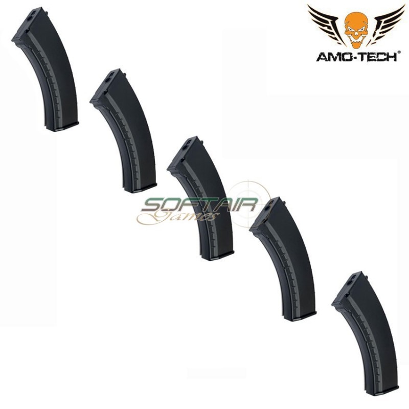 Set 5 hi-caps magazines 550bb tango black for series akm amo-tech® (amt-hc-tango-bk-5)