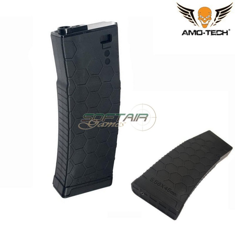 Set 5 mid-caps magazines 160bb bravo black for m4 series amo-tech® (amt-mc-bravo-bk-5)