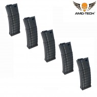 Set 5 caricatori monofilari 160bb apples black per serie m4 amo-tech® (amt-mc-apples-bk-5)