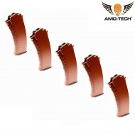Set 5 mid-caps magazines 70bb quebec bakelite for series ak sre next gen. amo-tech® (amt-mc-quebec-ba-5)