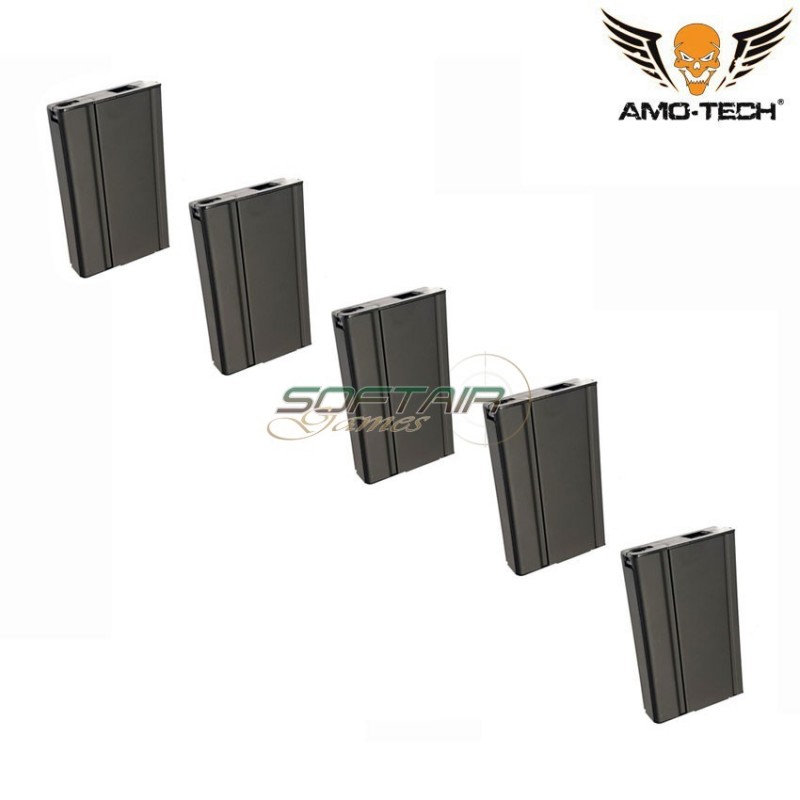 Set 5 hi-caps magazines 320bb butter black for series m14 amo-tech® (amt-hc-butter-bk-5)