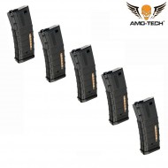 Set 5 mid-caps magazines 70bb edward black for m4 series amo-tech® (amt-mc-edward-bk-5)