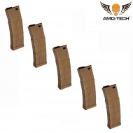 Set 5 mid-caps magazines 200bb zulu3 dark earth for m4 series amo-tech® (amt-mc-zulu3-de-5)