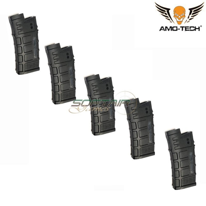 Set 5 hi-caps magazines 300bb freddy black for series aug amo-tech® (amt-hc-freddy-bk-5)