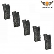 Set 5 caricatori maggiorati 300bb freddy black per serie aug amo-tech® (amt-hc-freddy-bk-5)