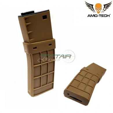 Set 5 caricatori maggiorati 450bb juliett dark earth per serie m4 amo-tech® (amt-hc-juliett-de-5)