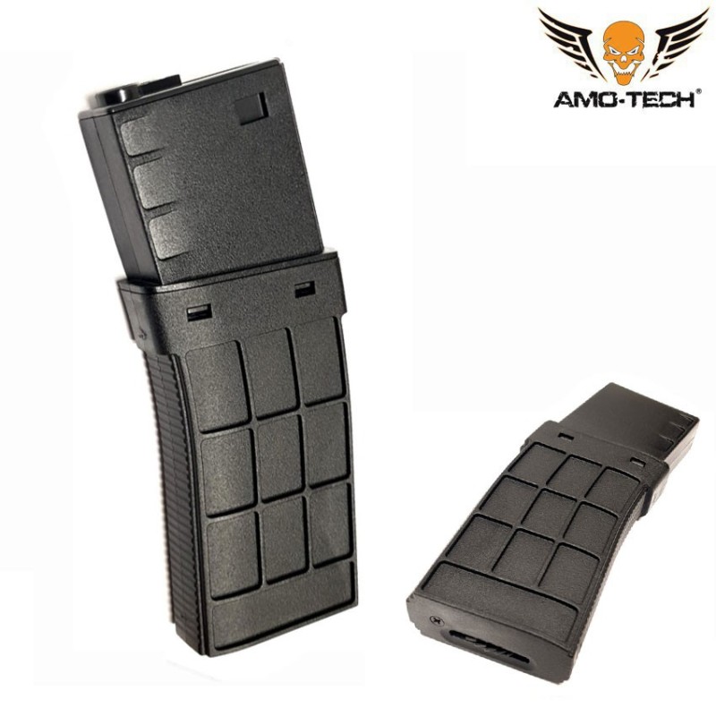 Set 5 hi-caps magazines 450bb juliett black for m4 series amo-tech® (amt-hc-juliett-bk-5)