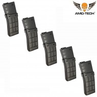 Set 5 caricatori maggiorati 450bb juliett black per serie m4 amo-tech® (amt-hc-juliett-bk-5)