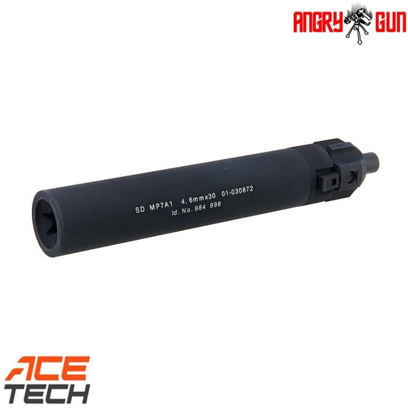 Qd tracer version black silencer for mp7 vfc umarex angry gun (ag-mp7t-vfc)