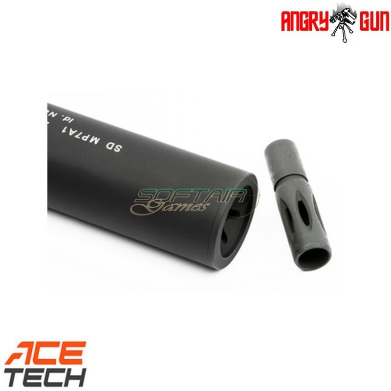 Silenziatore qd tracer version black per mp7 tokyo marui angry gun (ag-mp7t-tm)