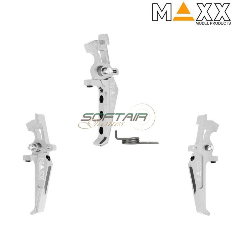 Cnc aluminum advanced speed trigger style e silver maxx model (mx-trg002ses)